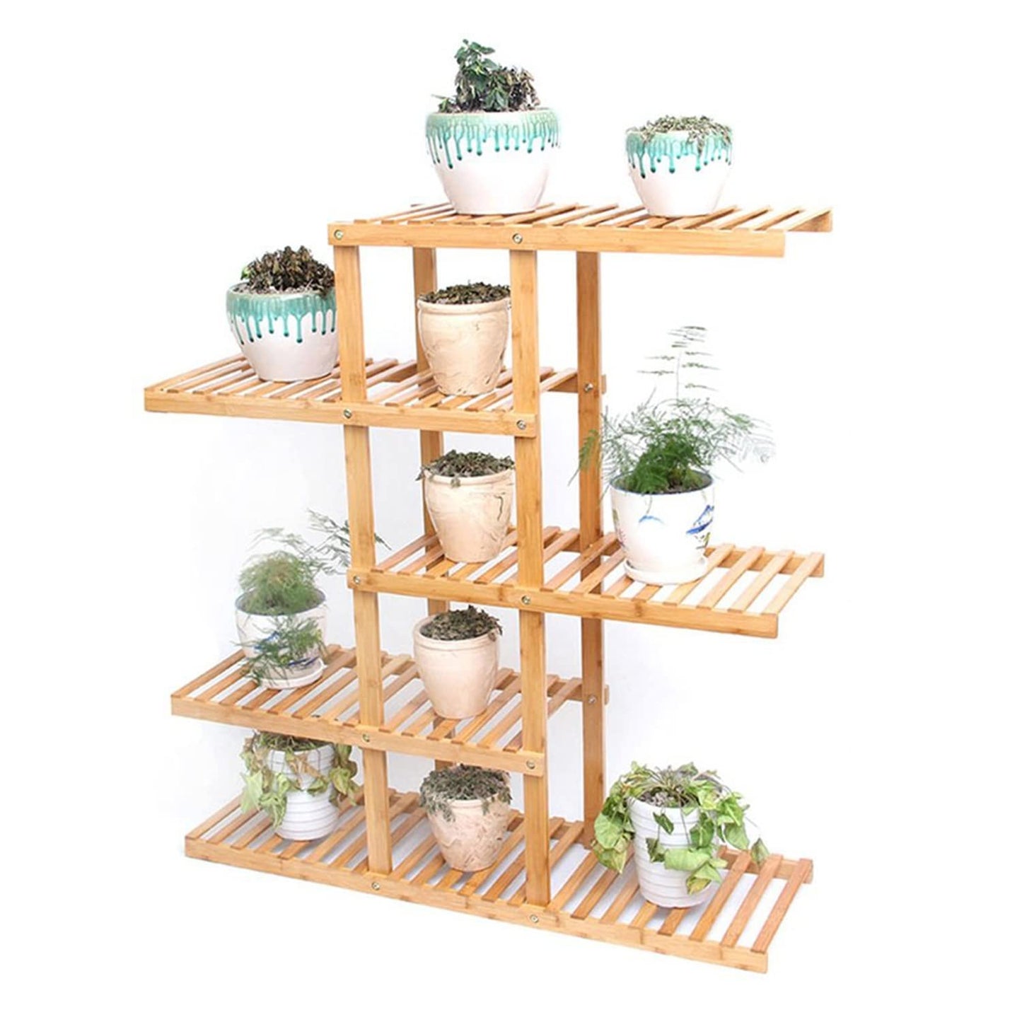 5 Tier Wooden Plant Ladder Flower Stand for Indoors Garden Outdoor Plant