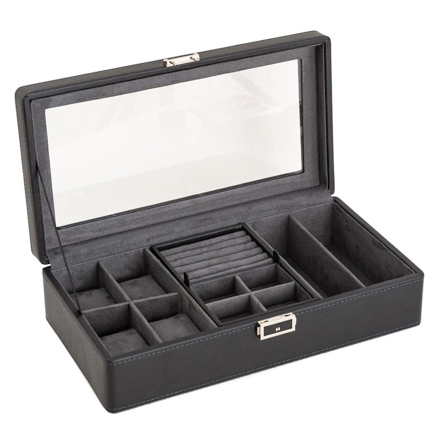 Watch and Jewelry Box Organizer-Black