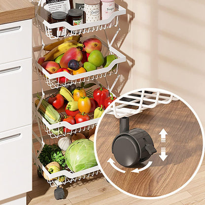 Foldable Fruit Vegetable Basket Cart