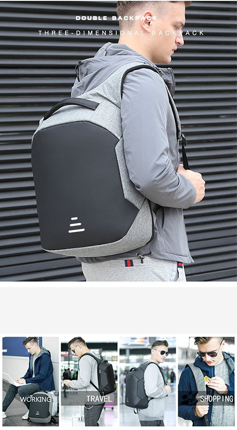 Anti Theft, Water Resistant Casual Backpack with USB Charging Point