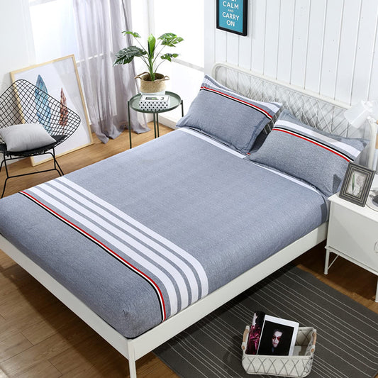 Fitted Bed Sheet - Grey Stripes