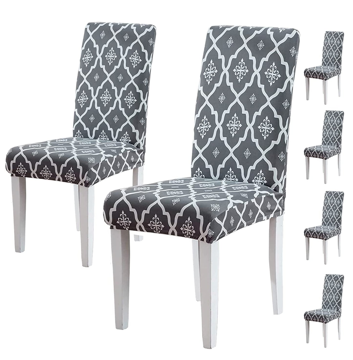 Elastic Chair Cover(Jaipur Grey)