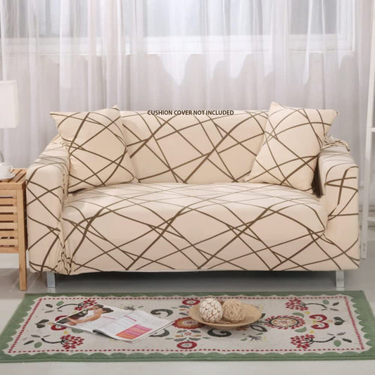 Universal ElastiC Sofa Cover (Beige Line)