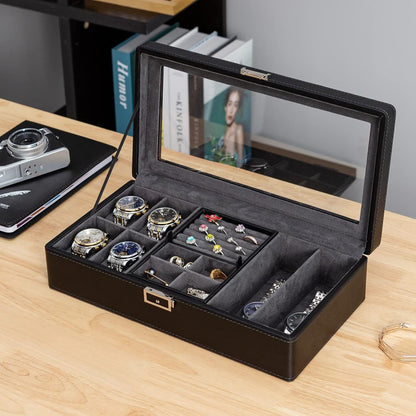 Watch and Jewelry Box Organizer-Black