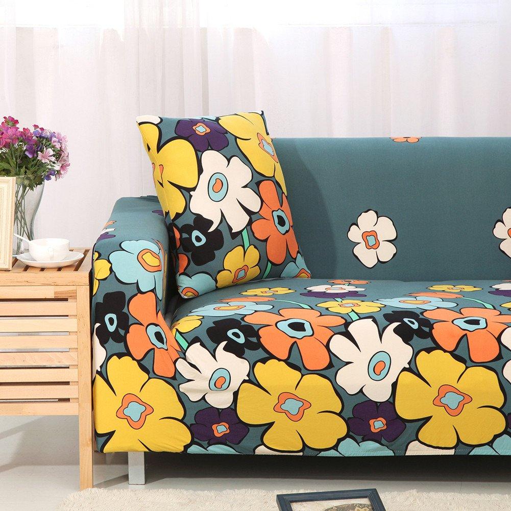 Printed Sofa Cover - Mid Night Green Lawn