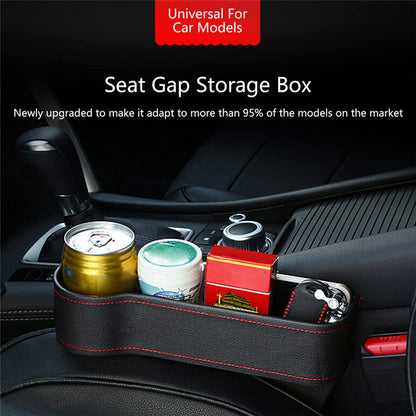 Car Seat Gap Filler Organizer Storage Box Front Seat Console Side Pocket with Cup Holder