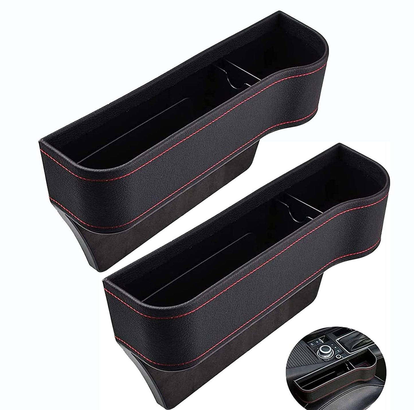 Car Seat Gap Filler Organizer Storage Box Front Seat Console Side Pocket with Cup Holder