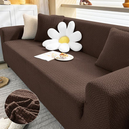 Universal Fleece 220 GSM Fabric Sofa Cover (Dark Brown)