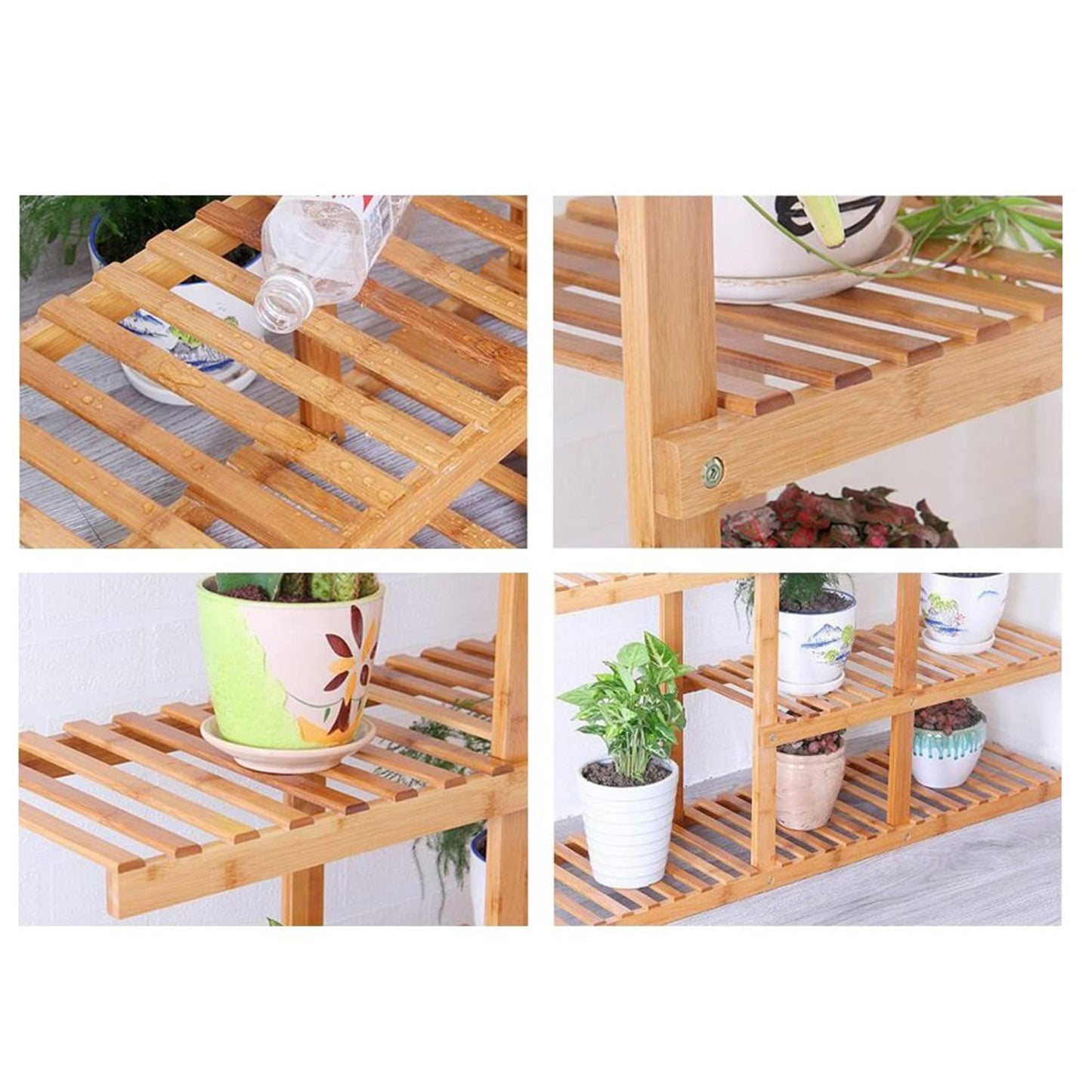 5 Tier Wooden Plant Ladder Flower Stand for Indoors Garden Outdoor Plant