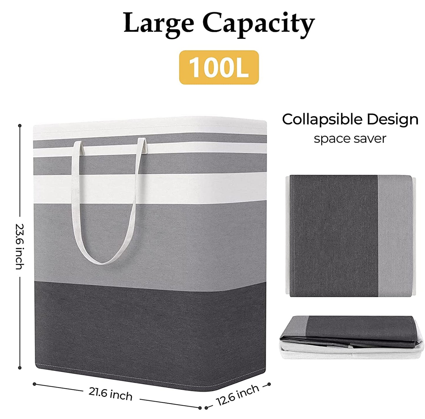 Laundry Hamper Collapsible(Gradient Stipe)