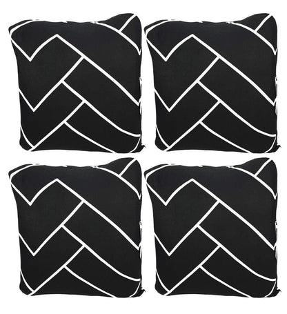 Printed Sofa Cover - Black Herringbone