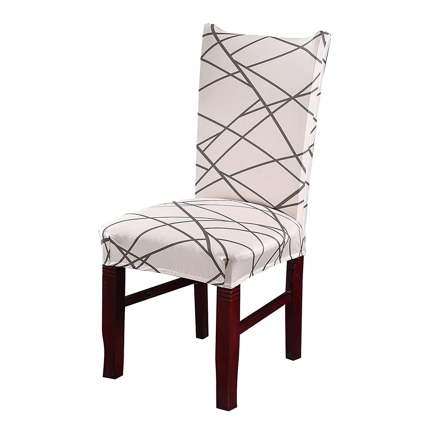 Elastic Chair Cover (Beige Line)