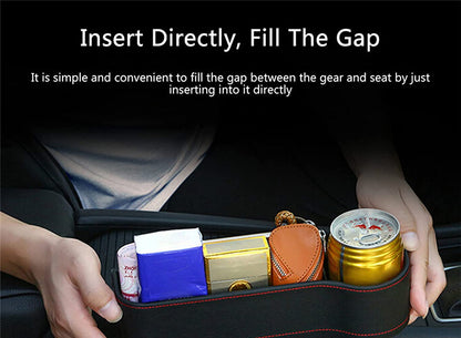 Car Seat Gap Filler Organizer Storage Box Front Seat Console Side Pocket with Cup Holder