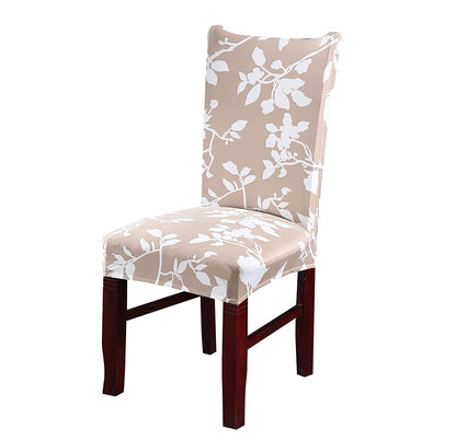 Elastic Chair Cover Stretch(Cream/White Flower)