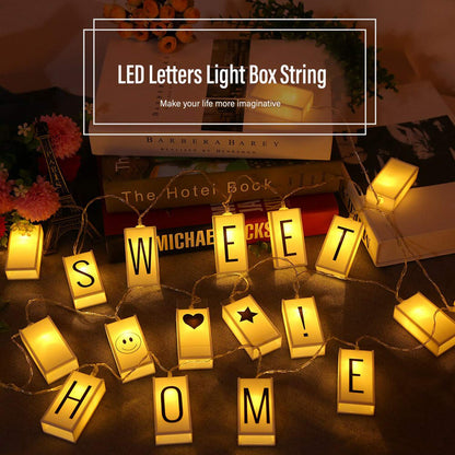 20 Led Letter Light Box String With 96 Letters Numbers & Symbols