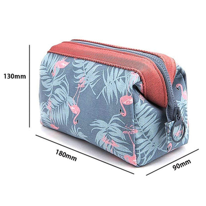 Toiletry Kit Organizer Hard Drive Carry Case Portable Cube Purse (Grey Flamingo)