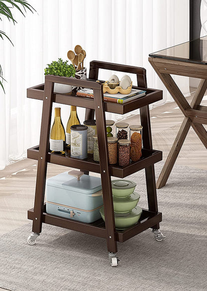 3 Tier Storage Trolley Wooden