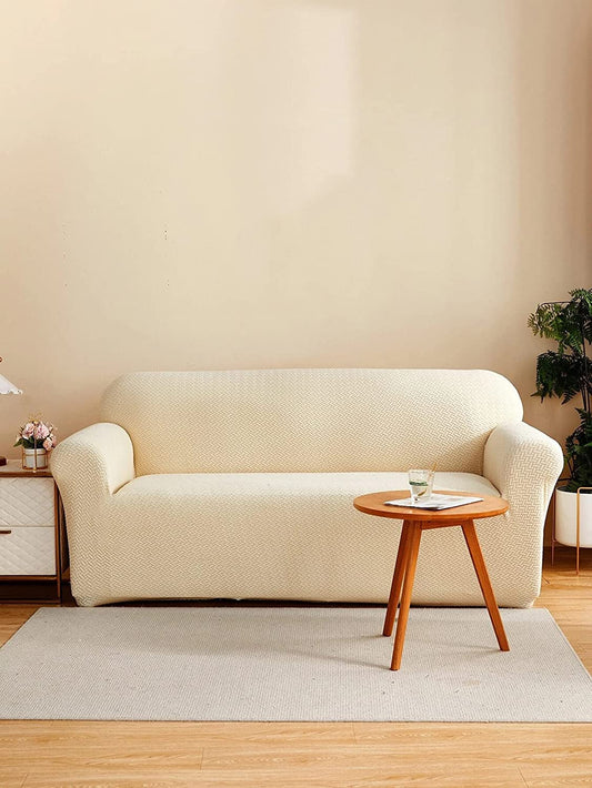 Universal Fleece 220 GSM Fabric Sofa Cover (Cream)