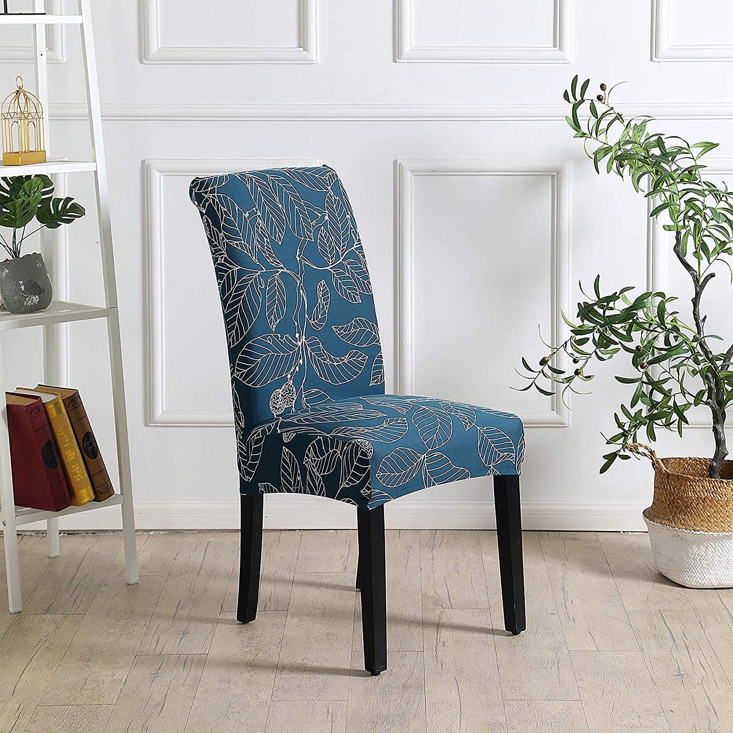 Solid Elastic Chair Cover - Blue Ash