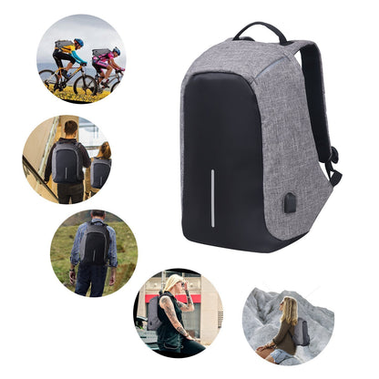 Water Resistant Polyester And Canvas Black Laptop  Backpack  Bag