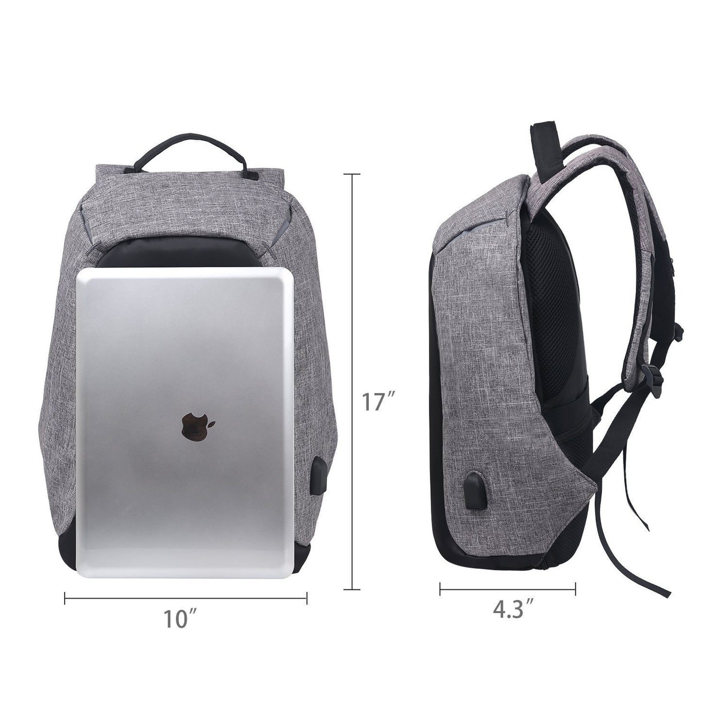 Water Resistant Polyester And Canvas Black Laptop  Backpack  Bag