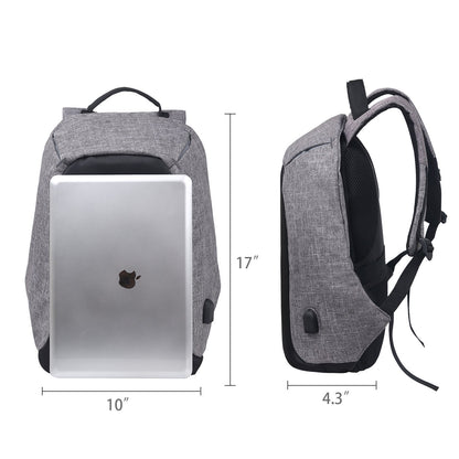 Water Resistant Polyester And Canvas Black Laptop  Backpack  Bag