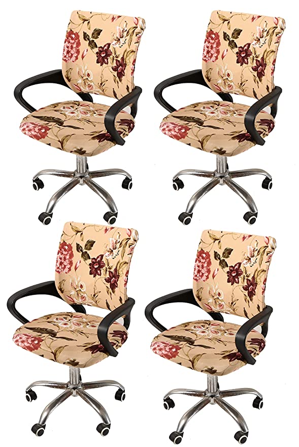 Floral Printed Rotating Office Chair Covers