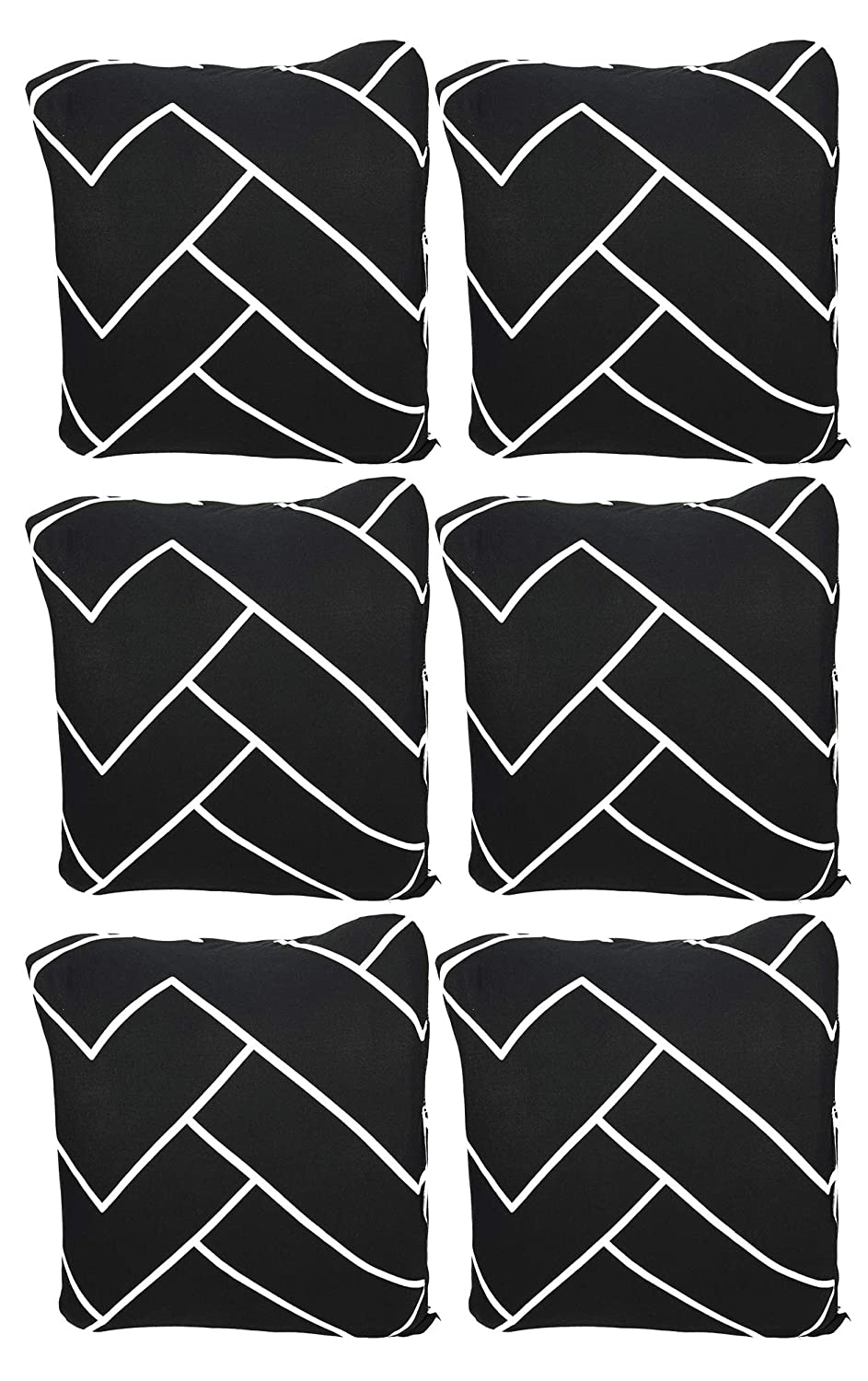 Printed Sofa Cover - Black Herringbone