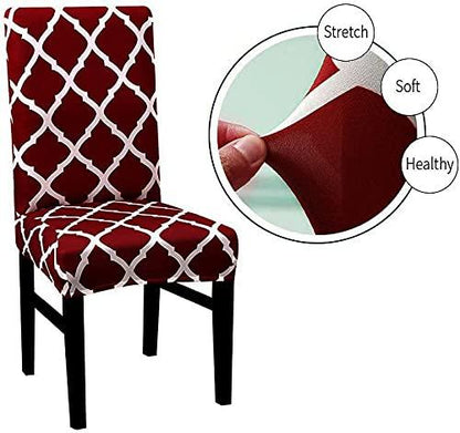 Elastic Chair Cover - (Maroon Diamond)