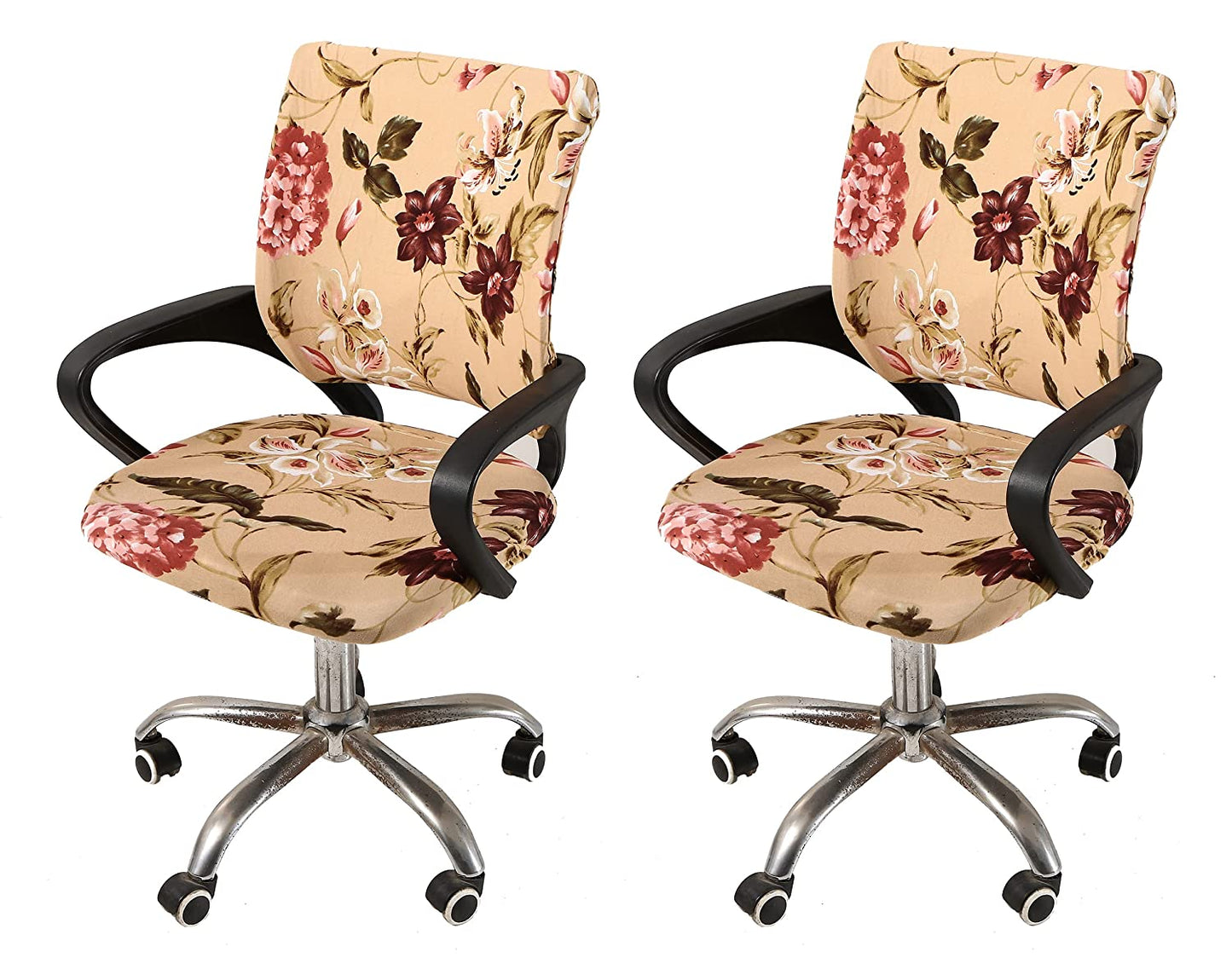 Floral Printed Rotating Office Chair Covers