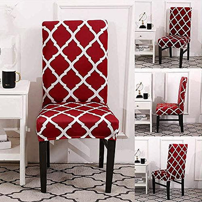 Elastic Chair Cover - (Maroon Diamond)