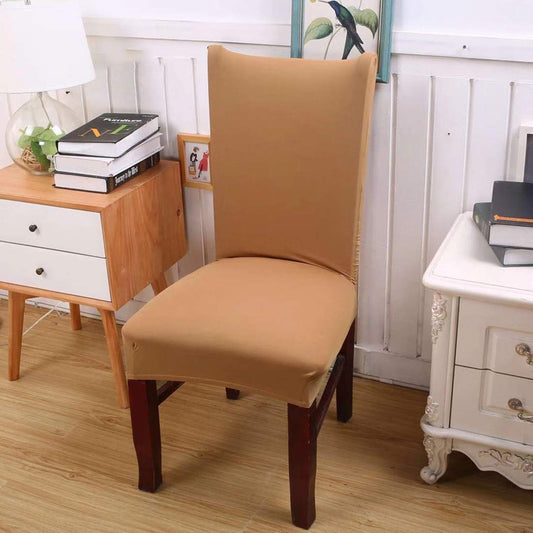 Solid Elastic Chair Cover - Beige