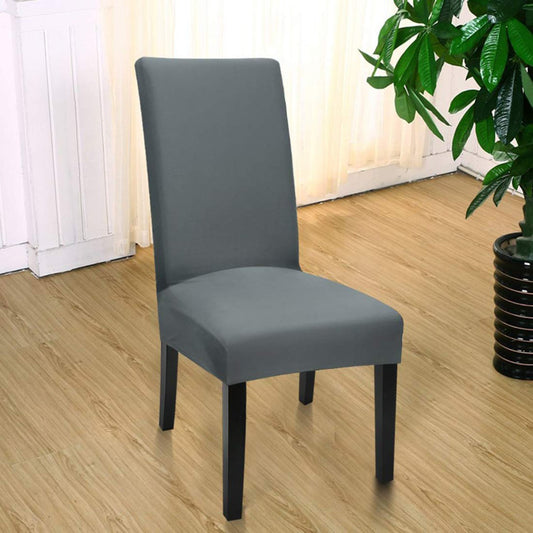 Solid Elastic Chair Cover - Grey