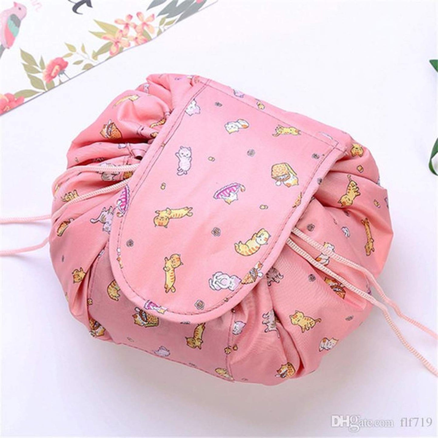 Lazy Cosmetic Bag Drawstring Travel Makeup Bag