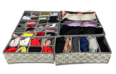 Foldable Storage Box Drawer Divider Organizer Set of 4