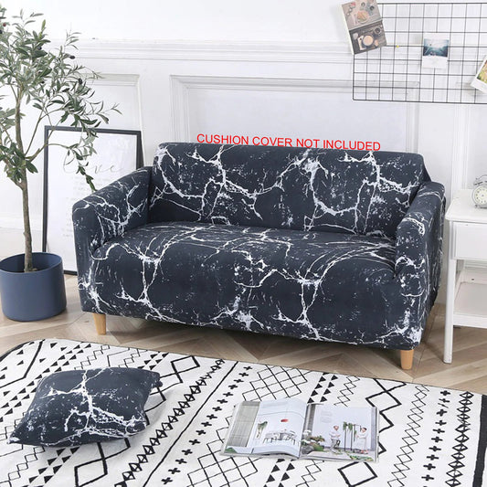 Printed Sofa Cover - Black Marble