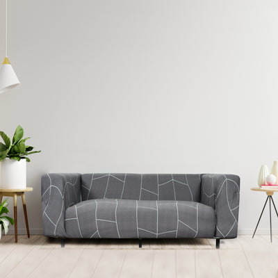 Printed Sofa Slipcover - Grey Trellis