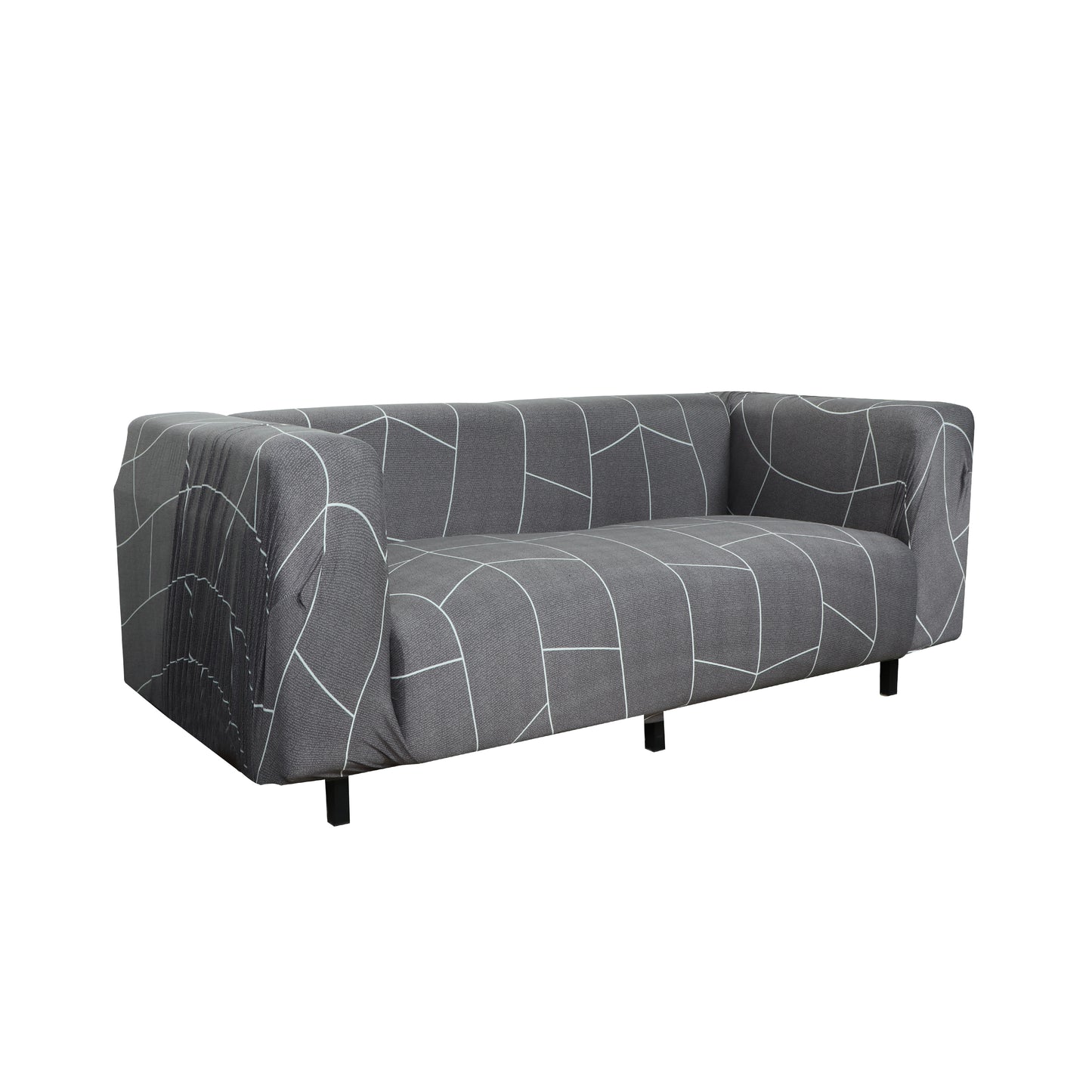 Printed Sofa Slipcover - Grey Trellis