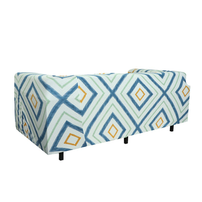 Printed Sofa Cover - Link Blue Mustard