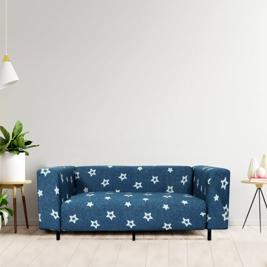 Printed Sofa Cover - Dark Blue Star