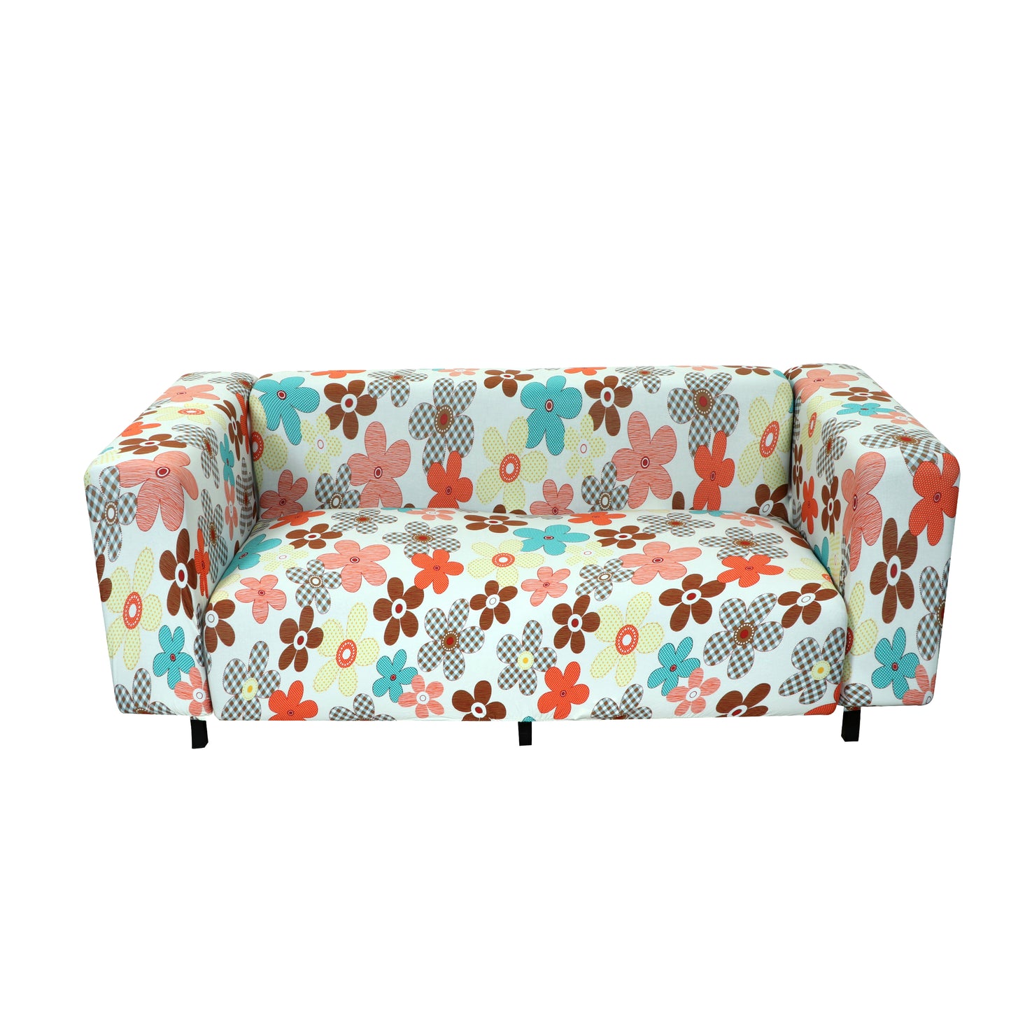 Printed Sofa Cover - Cream Flower Bunch