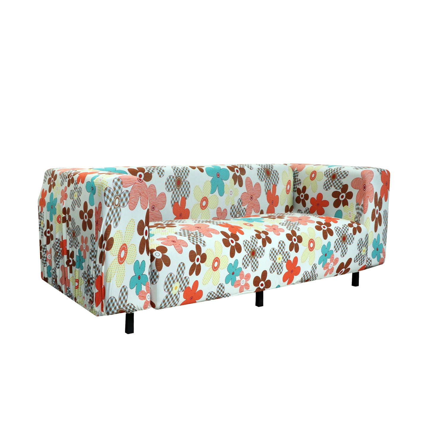 Printed Sofa Cover - Cream Flower Bunch