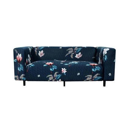 Printed Sofa Cover - Dark Blue Lotus