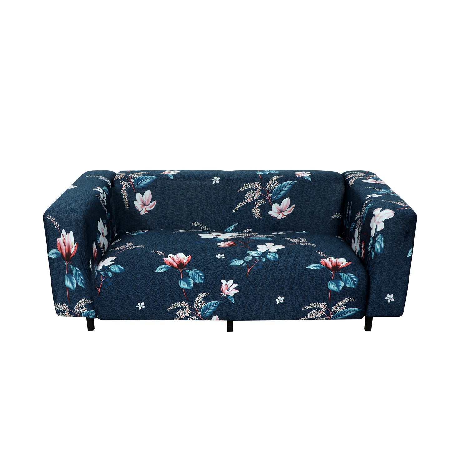 Printed Sofa Cover - Dark Blue Lotus