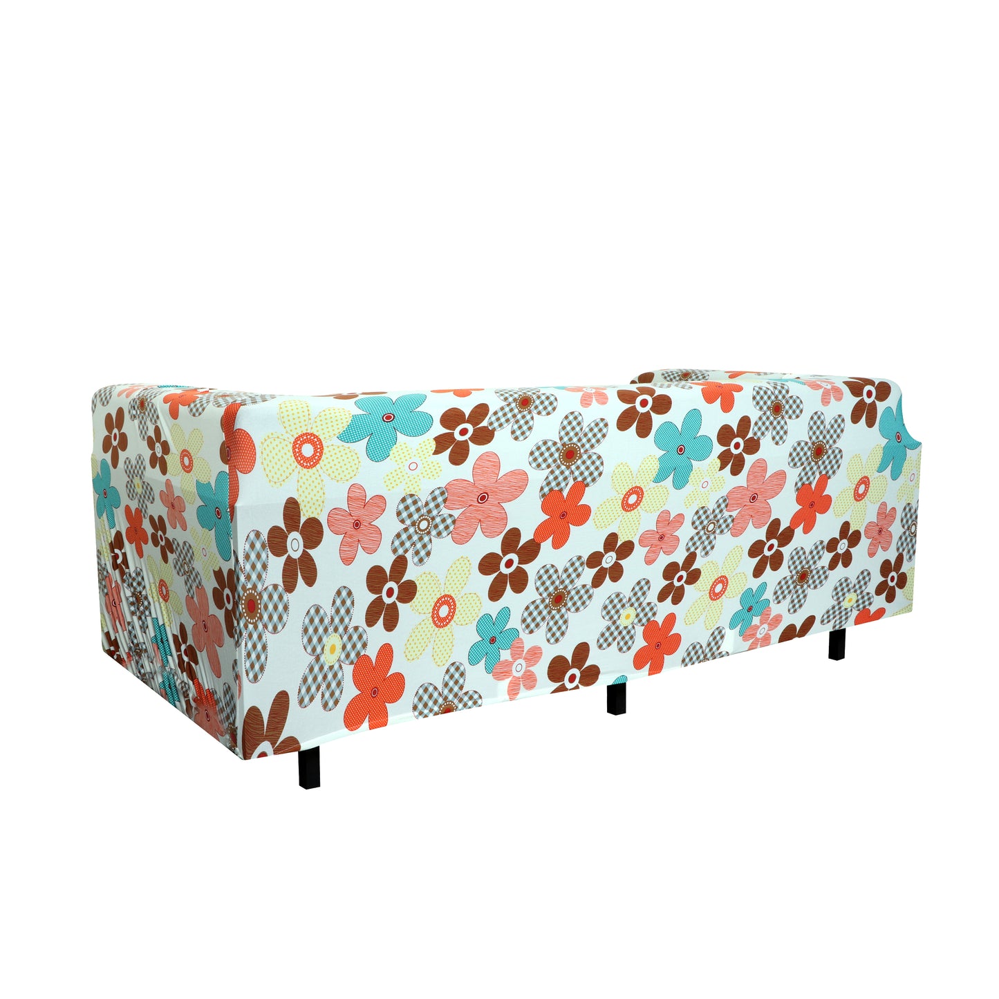 Printed Sofa Cover - Cream Flower Bunch