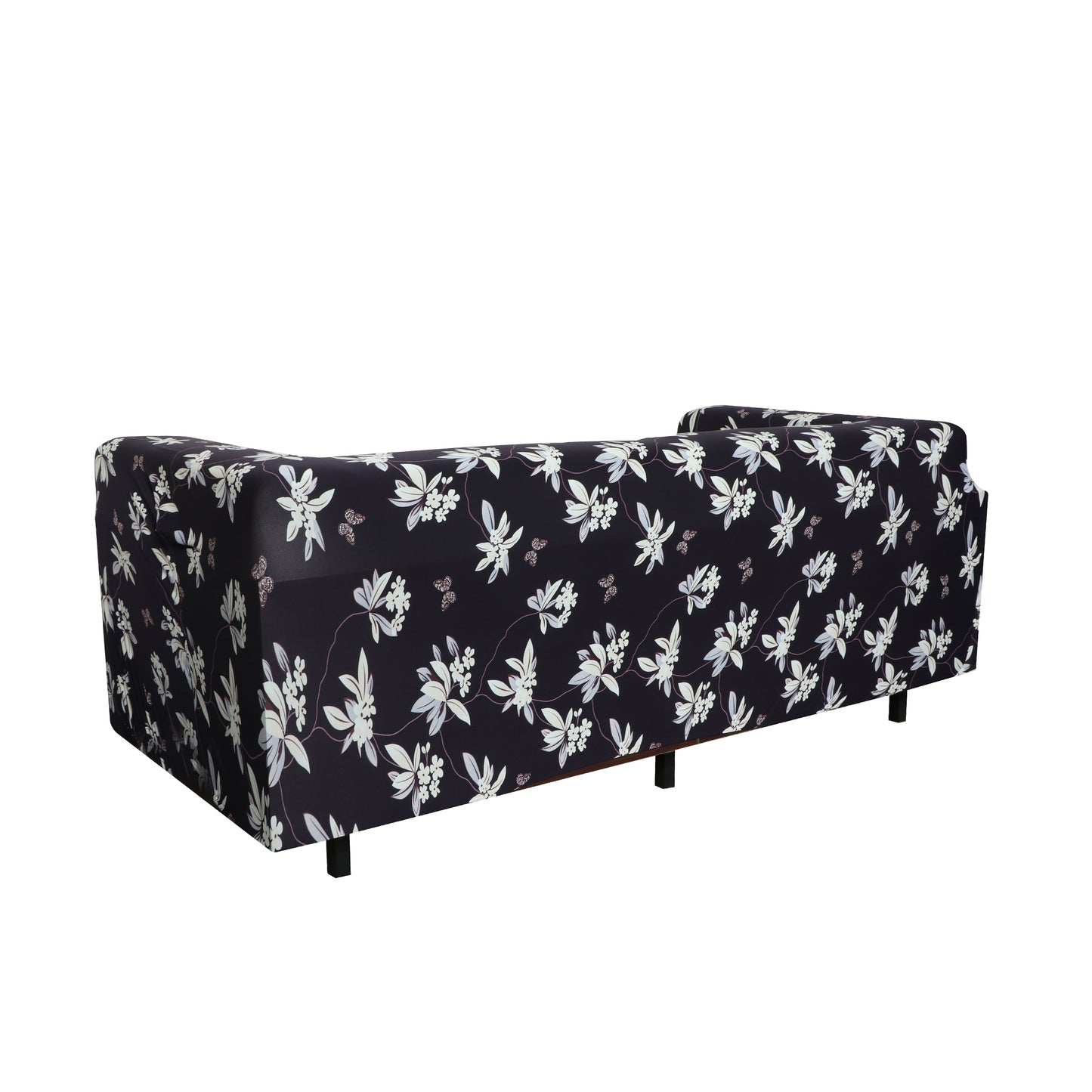 Printed Sofa Cover - Black Flower