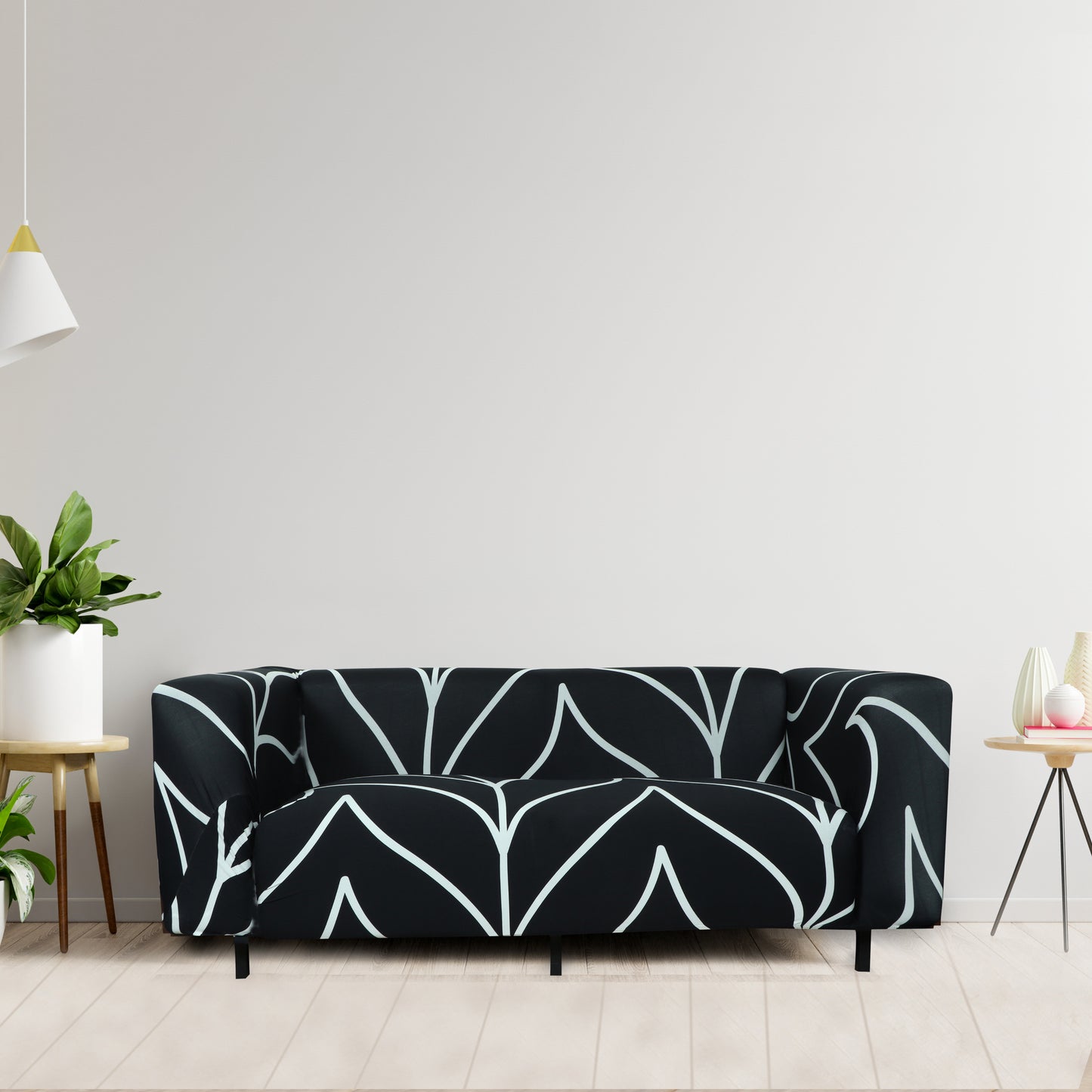 Printed Sofa Cover - Black Onyx