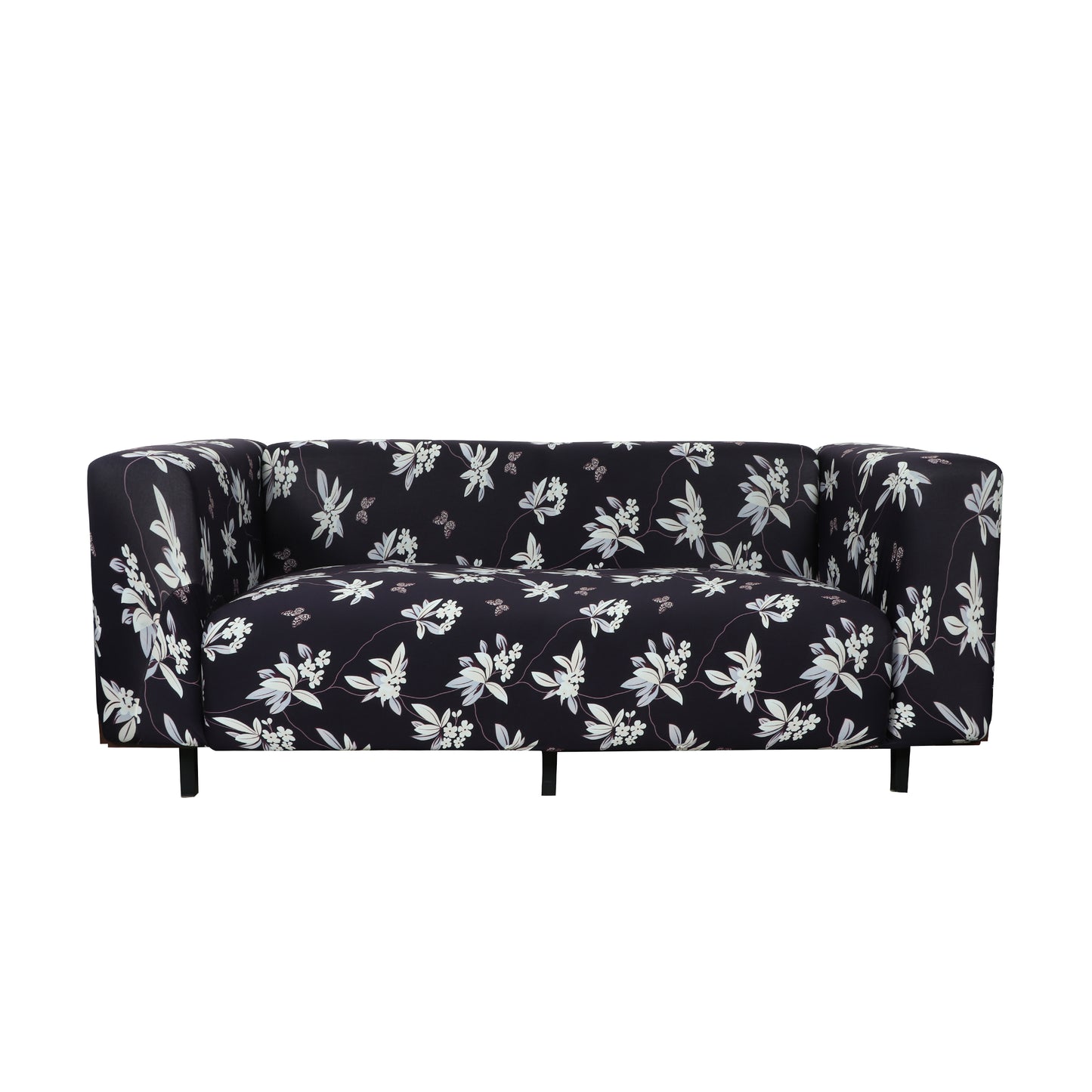 Printed Sofa Cover - Black Flower