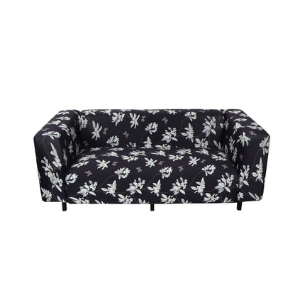 Printed Sofa Cover - Black Flower