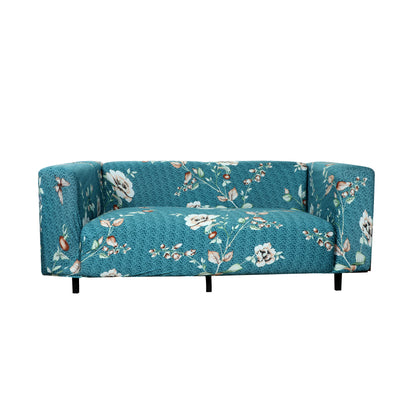 Printed Sofa Cover - Bottle Green Flower